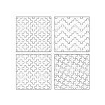 Cosmo Sashiko 100% Cotton Pre-printed Precut Cloth Set For Coasters - White