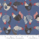 Fat Quarter - The Henhouse - Playful Hens Denim (M4843319)