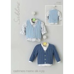 Sublime Cashmere Merino 4 Ply Cardigan and Waistcoat 6100