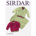 4940 - Sweater, Cardigan & Blanket in Sirdar Snuggly 4 Ply Pattern