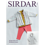 5182 - Matinee Coats in Supersoft Aran Rainbow Drops Pattern