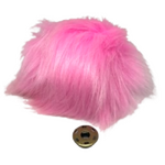 Pink Blossom Faux Fur Pom Pom  - with pre-sewn press stud