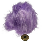 Lavender Mist Faux Fur Pom Pom  - with pre-sewn press stud