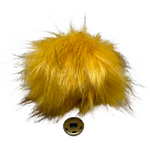 Golden Sunrise Faux Fur Pom Pom  - with pre-sewn press stud