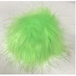 Faux Fur Pom Poms - 10cm Fluro Green