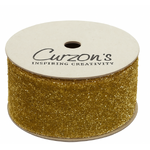 5mm Glitter Velvet Ribbon - Gold