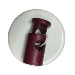 Button - plastic Burgundy spring toggle