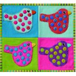 Wool Applique Pack SS Polka Dot Bird 1 Pink