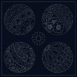 Sashiko Printed Cloth Temari 12"x12"