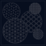 Sashiko Printed Cloth Mixed Pattern 12"x12"
