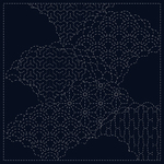 Sashiko Printed Cloth Cumulus Cloud 12"x12"