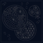 Sashiko Printed Cloth Seasons 12"x12"