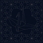 Sashiko Printed Cloth Ori-Zuru 12"x12"