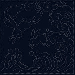 Sashiko Printed Cloth Ara-Nami 12"x12"