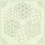 Sashiko Printed Cloth Kaza-Guruma 2