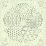 Sashiko Printed Cloth Kaza-Guruma 3