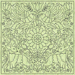 Sashiko Printed Cloth Good News 12"x12"