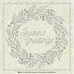 Sashiko Printed Cloth Christmas Wreath 12"x12"