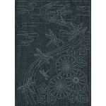 Sashiko Printed Cloth Twilight Dragonfly - Blue