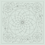 Sashiko Printed Cloth Dream Catcher 12"x12"