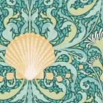 Cotton Beach - 100336 - Scallop Shell Teal - Remnant Sale 35% Off