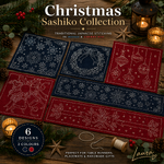 Christmas Sashiko Collection – Indigo & Cherry Red Panels