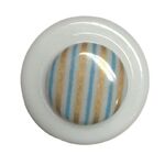 Button - 15mm White/Bl/Gold