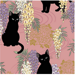 Fabric Piece  - Cat X Wisteria  QGHR3410B - Rose