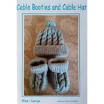 Cable Booties and Cable Hat Kit - Large - To fit: 6-9 months