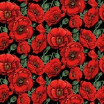 Fabric - Flower Market -105 Poppy