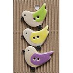Button - Handmade L83 - 5Pcs Large Birds