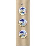Button - Handmade L296 Abstract Oval - 3 Pcs