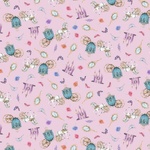 Princess Dreams – Fairytale Scatter Pink Fabric (81930)