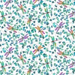 Dragonflies – Dragonfly White Fabric (82030-105)