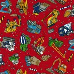 Fabric - Construction 103 Red