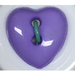 Button - 15mm Heart Purple