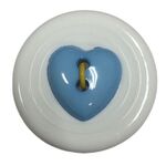 Button - 15mm Heart Blue