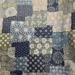 Fat Quarter - Sevenberry Poplin - Sage & Indigo with Metallic Accents
