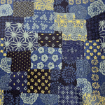 Sevenberry  Poplin- Navy & Gold with Metallic Highlights