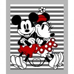 Fabric - Mickey & Minnie Striped Panel 112cm x ~92cm