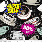 Coffee Chalk - Cups Black - ON SALE  
