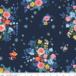 Down the Rabbit Hole - Caterpillar Floral Navy