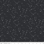 Fabric Piece - Hoist the Sails - Constellations Black - 25cm x 110cm