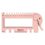 KnitPro Needle and Crochet Gauge & View Sizer with Yarn Cutter (Pink)