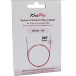 KnitPro Steel Cable SWIVEL 360 degrees 150cm