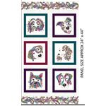Fabric - K&K Dog On It Panel White,/Multi 9050/5009