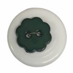 Button - 19mm Green Flower