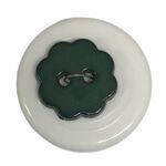 Button - 15mm Green Flower