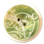 Button - 25mm Green/Vine leaves