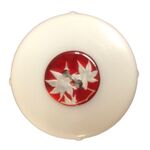 Button - 12mm Red with silver leaves